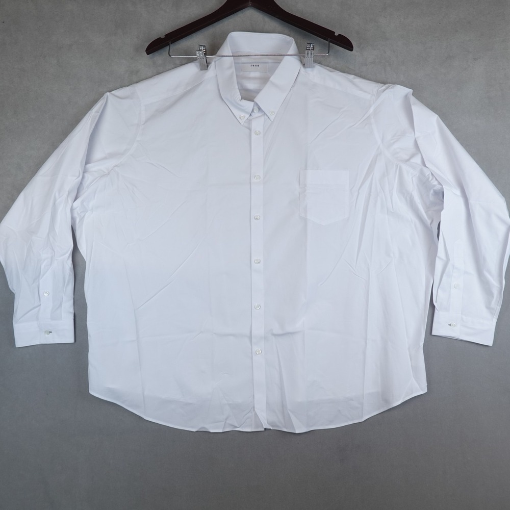 Sene Shirt Mens 5XL White Tailored Dress Formal Office Work Long Sleeves